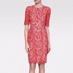 L.K. Bennett Wardour Pencil Dress Lace Overlay Size 4